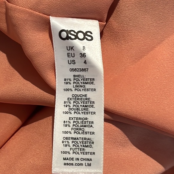 ASOS Pink, Dark Mauve, White & Grey Striped Ruffle Dress - Picture 14 of 16